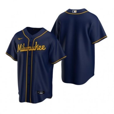 Mens Nike MilWaukee BreWers Blank Navy Alternate Stitched Baseball Jersey