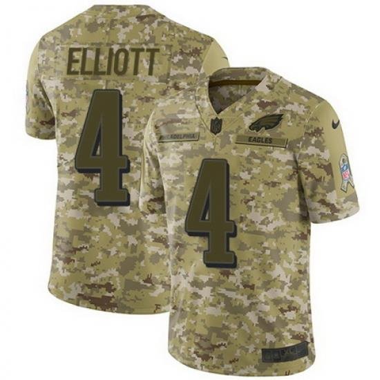 Nike Eagles #4 Jake Elliott Camo Mens Stitched NFL Limited 2018 Salute To Service Jersey