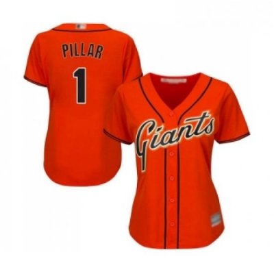 Womens San Francisco Giants 1 Kevin Pillar Replica Orange Alternate Cool Base Baseball Jersey