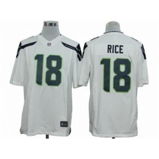 Nike Seattle Seahawks 18 Sidney rice white Limited NFL Jersey