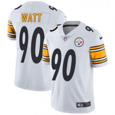 Mens Nike Pittsburgh Steelers 90 T J Watt White Vapor Untouchable Limited Player NFL Jersey