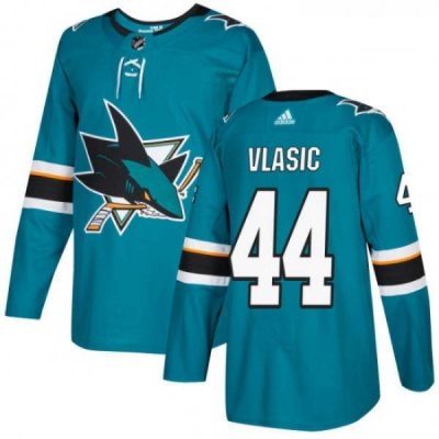 Youth Adidas San Jose Sharks 44 Marc Edouard Vlasic Authentic Teal Green Home NHL Jersey