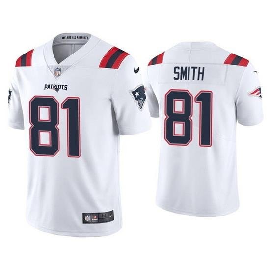 Youth New England Patriots 81 Jonnu Smith 2021 White Vapor Untouchable Limited Stitched Jersey