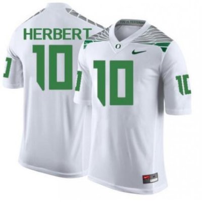 MEN'S JUSTIN HERBERT JERSEY #10 OREGON DUCKS WHITE