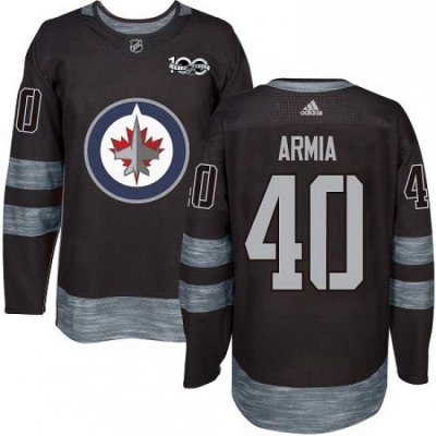 Mens Adidas Winnipeg Jets 40 Joel Armia Premier Black 1917 2017 100th Anniversary NHL Jersey