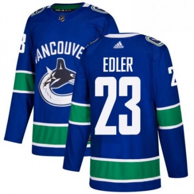 Youth Adidas Vancouver Canucks 23 Alexander Edler Premier Blue Home NHL Jersey