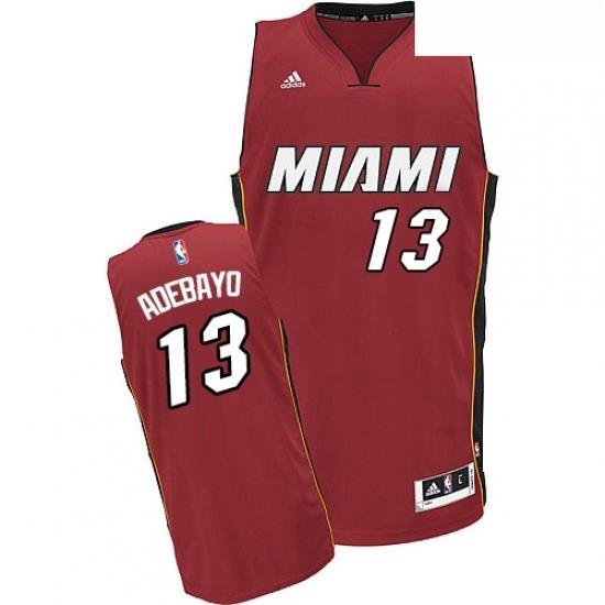 Youth Adidas Miami Heat 13 Edrice Adebayo Swingman Red Alternate NBA Jersey