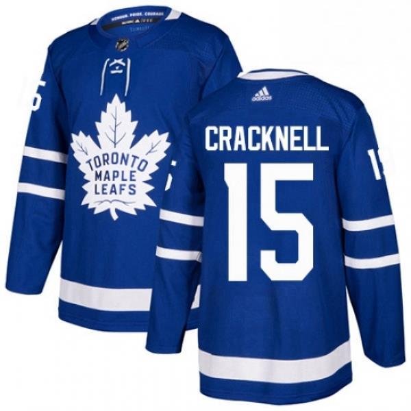 Youth Adidas Toronto Maple Leafs 15 Adam Cracknell Authentic Royal Blue Home NHL Jersey