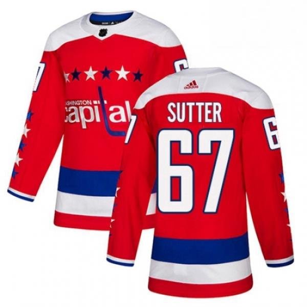 Youth Adidas Washington Capitals 67 Riley Sutter Authentic Red Alternate NHL Jersey