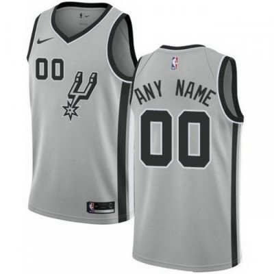 Men Women Youth Toddler All Size Nike San Antonio Spurs Customized Swingman Silver Alternate NBA Statement Edition Jersey