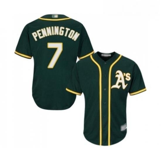 Youth Oakland Athletics 7 Cliff Pennington Replica Green Alternate 1 Cool Base Baseball Jersey