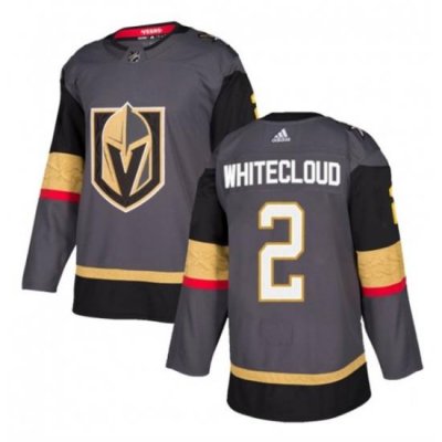 Men Vegas Golden Knights 2 Zach Whitecloud Gray Stitched Jersey