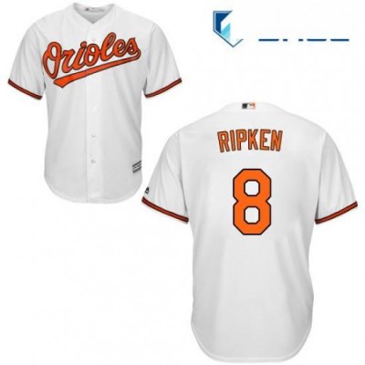 Youth Majestic Baltimore Orioles 8 Cal Ripken Replica White Home Cool Base MLB Jersey