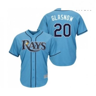 Mens Tampa Bay Rays 20 Tyler Glasnow Replica Light Blue Alternate 2 Cool Base Baseball Jersey