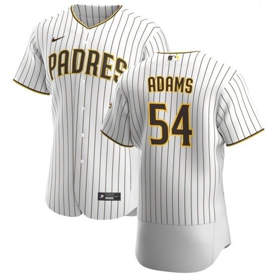 San Diego Padres 54 Austin Adams Men Nike White BroWn Home 2020 Authentic Player Jersey