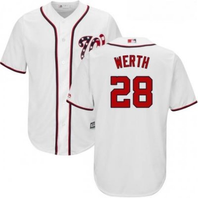 Youth Majestic Washington Nationals 28 Jayson Werth Authentic White Home Cool Base MLB Jersey