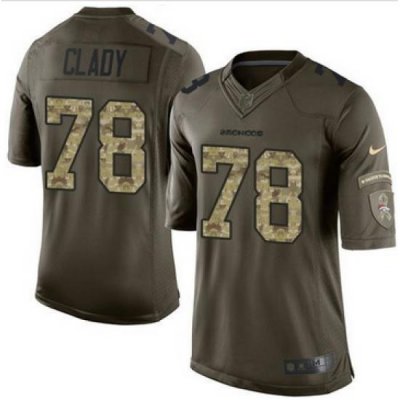 Nike Denver Broncos #78 Ryan Clady Green Men 27s Stitched NFL Limited Salute To Service Jersey