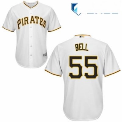 Youth Majestic Pittsburgh Pirates 55 Josh Bell Authentic White Home Cool Base MLB Jersey