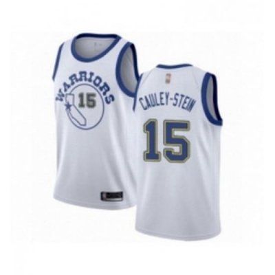 Youth Golden State Warriors 15 Willie Cauley Stein Authentic White Hardwood Classics Basketball Jersey