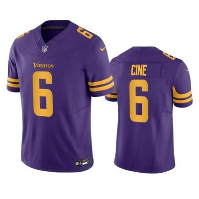 Men Minnesota Vikings 6 Lewis Cine Purple 2023 F U S E  Color Rush Stitched Jersey