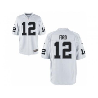 Nike Oakland Raiders 12 Jacoby Ford White Game NFL Jersey