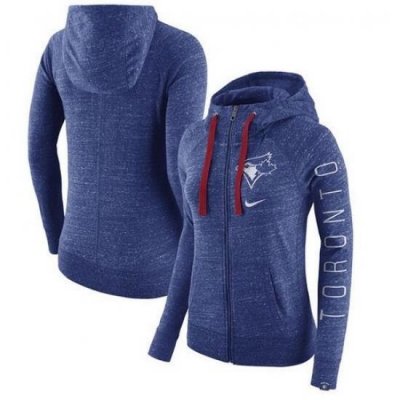 MLB Toronto Blue Jays Nike Women Vintage Full Zip Hoodie Heather Royal