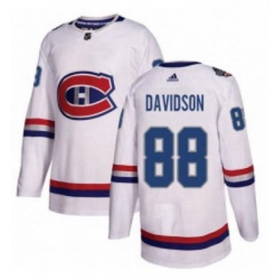 Mens Adidas Montreal Canadiens 88 Brandon Davidson Authentic White 2017 100 Classic NHL Jersey