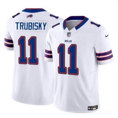 Men Buffalo Bills 11 Mitch Trubisky White 2023 F U S E  Vapor Untouchable Limited Stitched Football Jersey