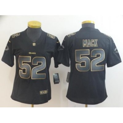 Women Nike Bears 52 Khalil Mack Black Gold Vapor Untouchable Limited Jersey