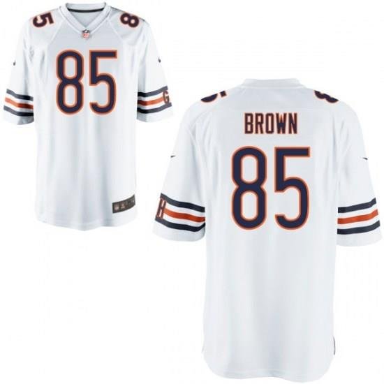 Men's NIKE Chicago Bears #85 DANIEL BROWN White Elite JERSEY