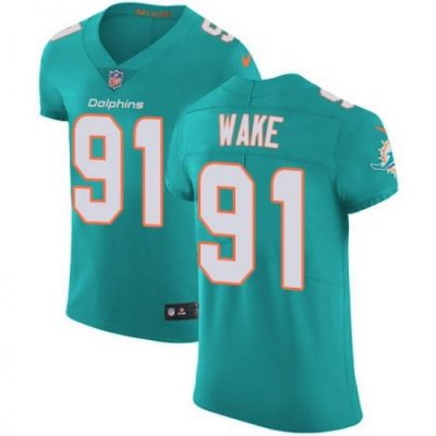 Nike Dolphins #91 Cameron Wake Aqua Green Team Color Mens Stitched NFL Vapor Untouchable Elite Jersey