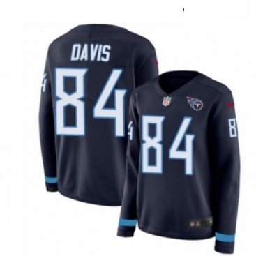 Womens Nike Tennessee Titans 84 Corey Davis Limited Navy Blue Therma Long Sleeve NFL Jersey