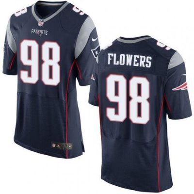 Nike Patriots #98 Trey Flowers Navy Blue Team Color Mens Stitched NFL Elite Jersey