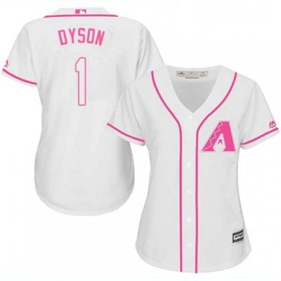 Womens Majestic Arizona Diamondbacks 1 Jarrod Dyson Replica White Fashion MLB Jersey