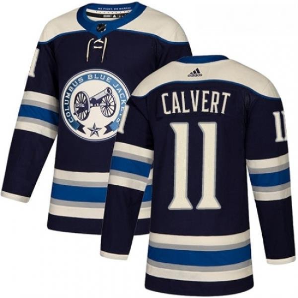 Youth Adidas Columbus Blue Jackets 11 Matt Calvert Authentic Navy Blue Alternate NHL Jersey