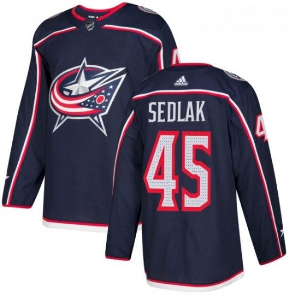 Youth Adidas Columbus Blue Jackets 45 Lukas Sedlak Authentic Navy Blue Home NHL Jersey