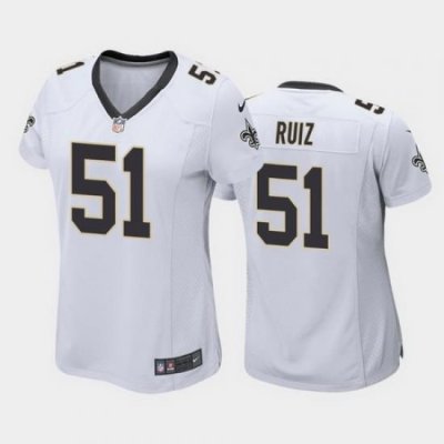 women cesar ruiz new orleans saints white game jersey