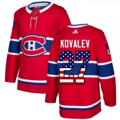 Youth Adidas Montreal Canadiens 27 Alexei Kovalev Authentic Red USA Flag Fashion NHL Jersey