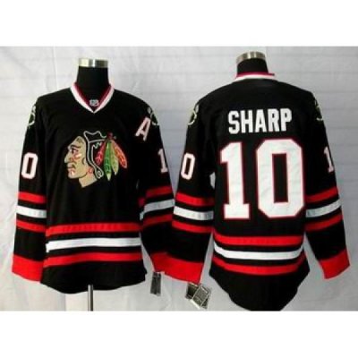 Chicago Blackhawks #10 Patrick Sharp hockey black Jersey