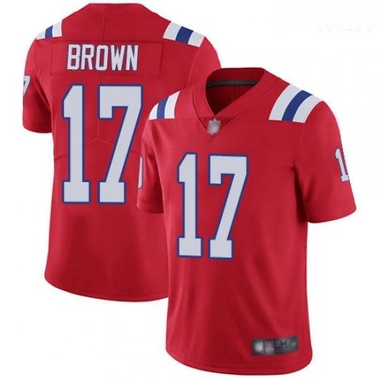 Patriots 17 Antonio Brown Red Alternate Men Stitched Football Vapor Untouchable Limited Jersey