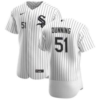 Men Chicago White Sox 51 Dane Dunning Men Nike White Home 2020 Flex Base Player MLB Jersey