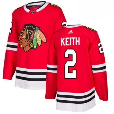 Mens Adidas Chicago Blackhawks 2 Duncan Keith Authentic Red Home NHL Jersey