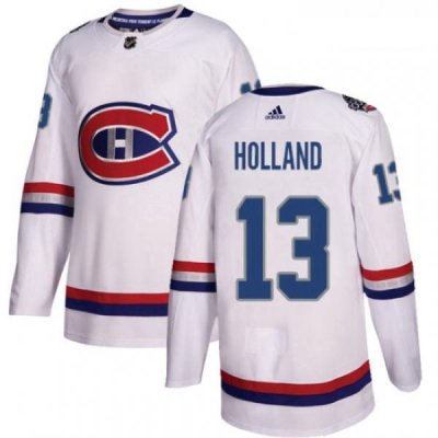 Youth Adidas Montreal Canadiens 13 Peter Holland Authentic White 2017 100 Classic NHL Jersey