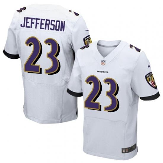 Nike Ravens #23 Tony Jefferson White Mens Stitched NFL New Elite Jersey