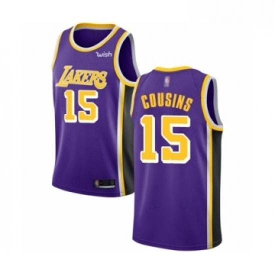 Womens Los Angeles Lakers 15 DeMarcus Cousins Authentic Purple Basketball Jersey Statement Edition