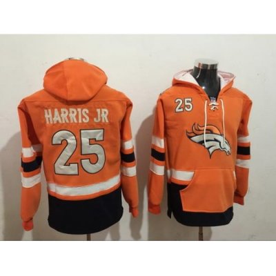 Men Nike Denver Broncos Chris Harris Jr 25 NFL Winter Thick Hoodie