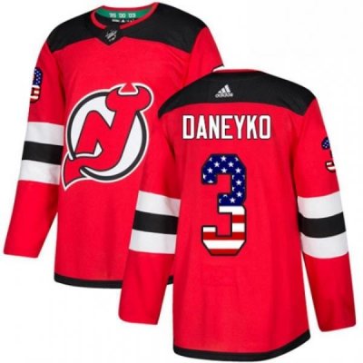 Mens Adidas New Jersey Devils 3 Ken Daneyko Authentic Red USA Flag Fashion NHL Jersey