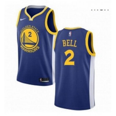 Mens Nike Golden State Warriors 2 Jordan Bell Swingman Royal Blue Road NBA Jersey Icon Edition