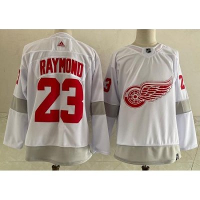 Red Wings 23 Lucas Raymond White 2020 21 Reverse Retro Adidas Jersey