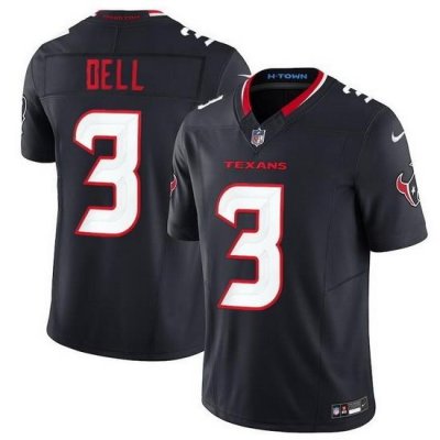 Men Houston Texans 3 Tank Dell Navy 2024 Vapor F U S E  Limited Stitched Jersey